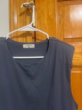 Babaton Ribbed Scoop Neck Tank in Slate